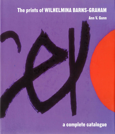 Book cover with a full page image of a screenprint with purple background and black and red brushstokes with title top right