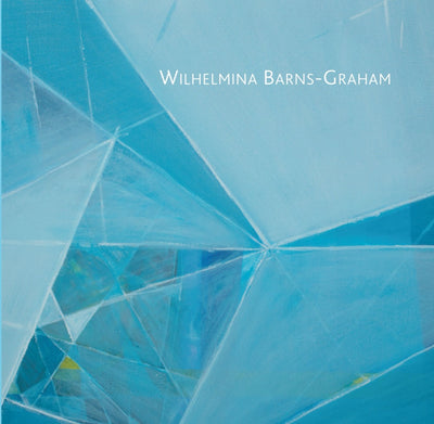 Bookcover with detail of geometric abstract painting in light blues with title top right