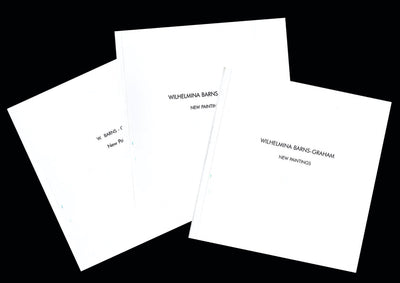 Trio of white book covers with small titles in the centre